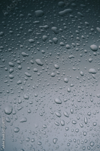 water drops on a metal surface