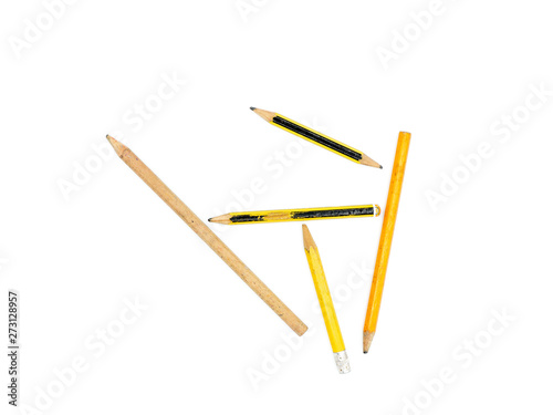Sharpened pencils on a white background