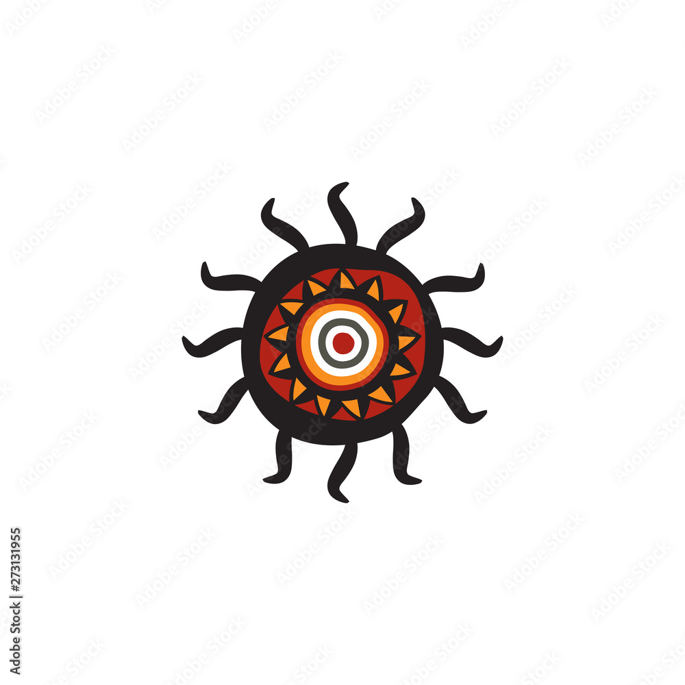 Aboriginal art dots painting icon logo design vector template Aboriginal art dots painting icon logo design vector template