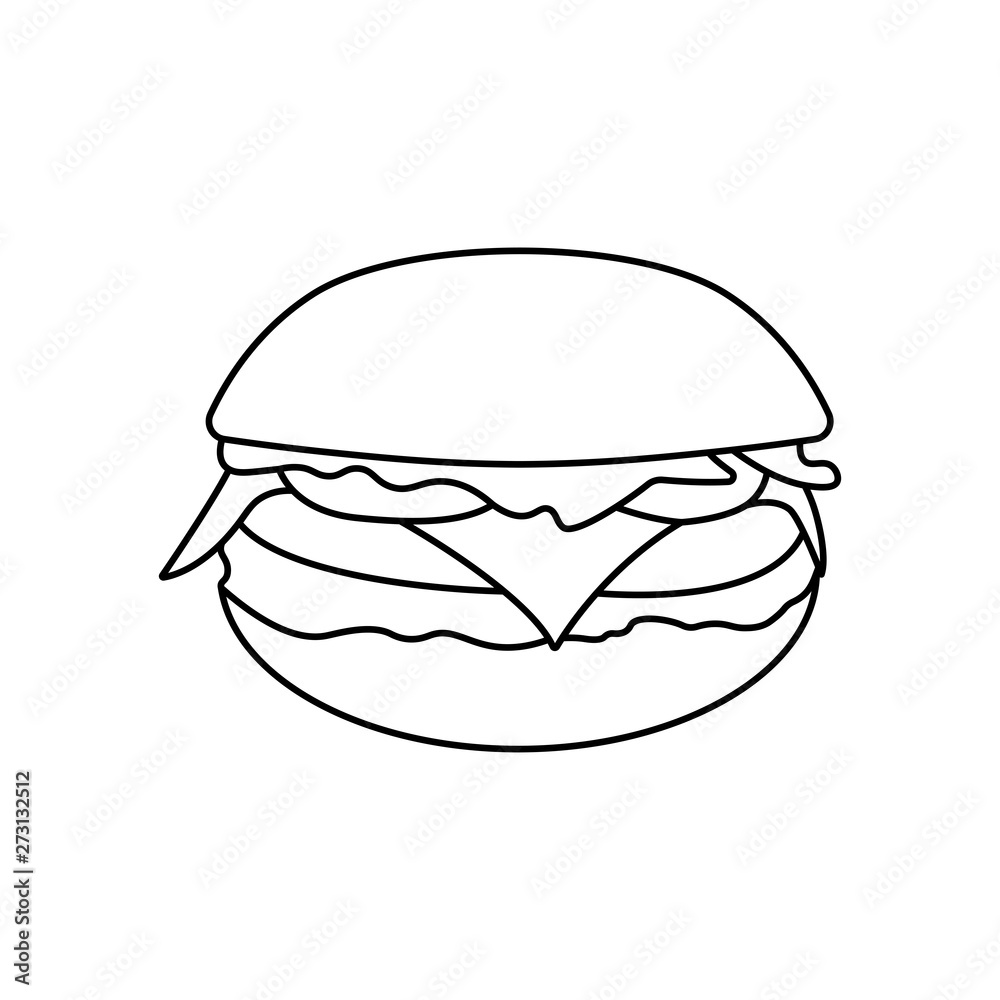 Fast food burger icon. Burger icon vector. Hamburger sign or symbol Fast food burger icon. Burger icon vector. Hamburger sign or symbol