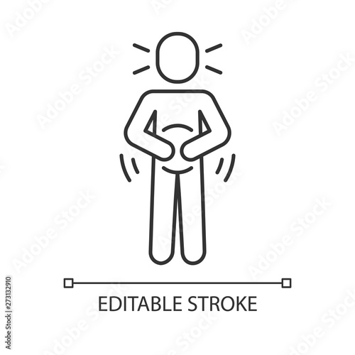 Abdominal pain linear icon