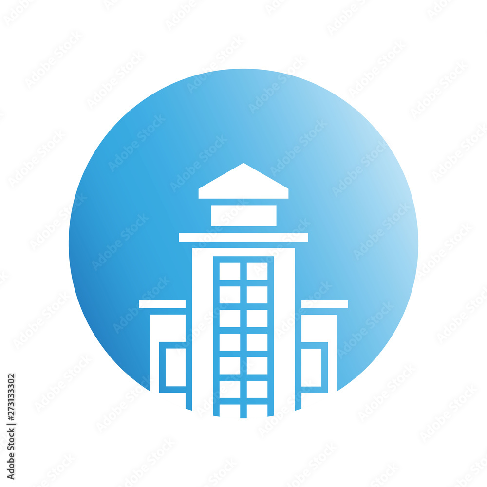 blue city building in circle shape blue city building in circle shape