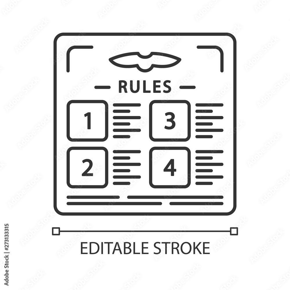 Flight rules linear icon Flight rules linear icon