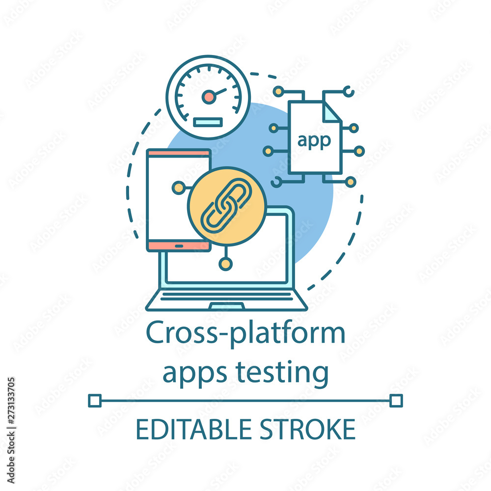 Cross platform app testing concept icon Cross platform app testing concept icon