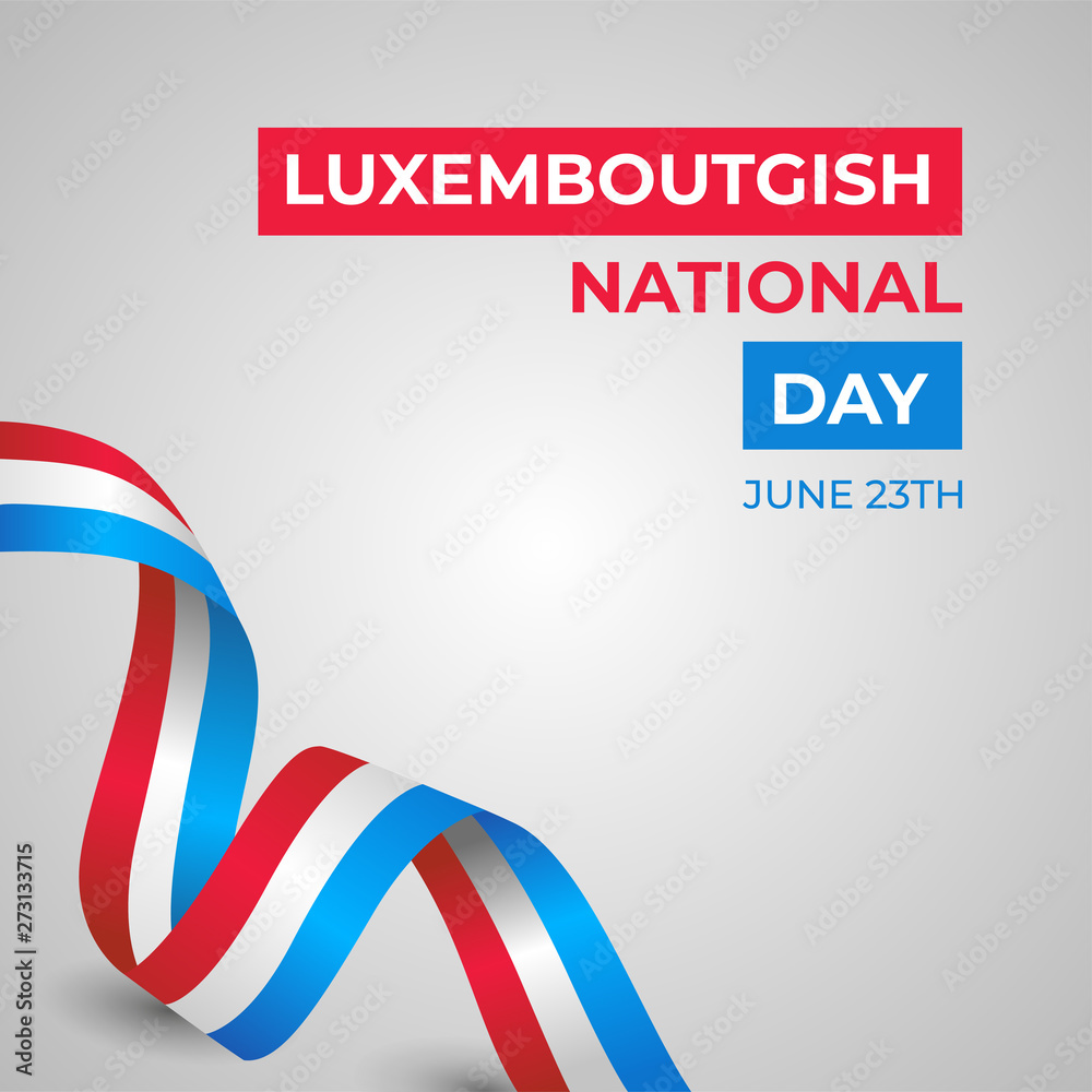 Obraz premium Happy Luxembourgish National Day Vector Template Design Illustration