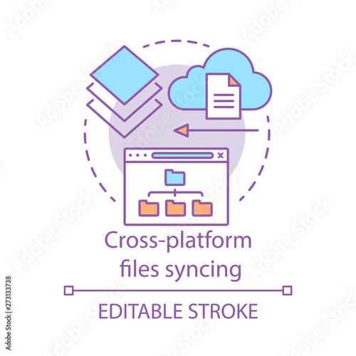 Cross platform files syncing concept icon