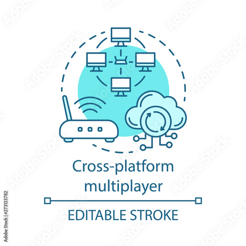 Cross platform multiplayer concept icon