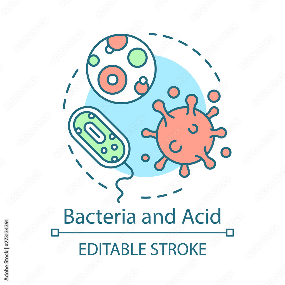 Fototapeta premium Bacteria and acid concept icon