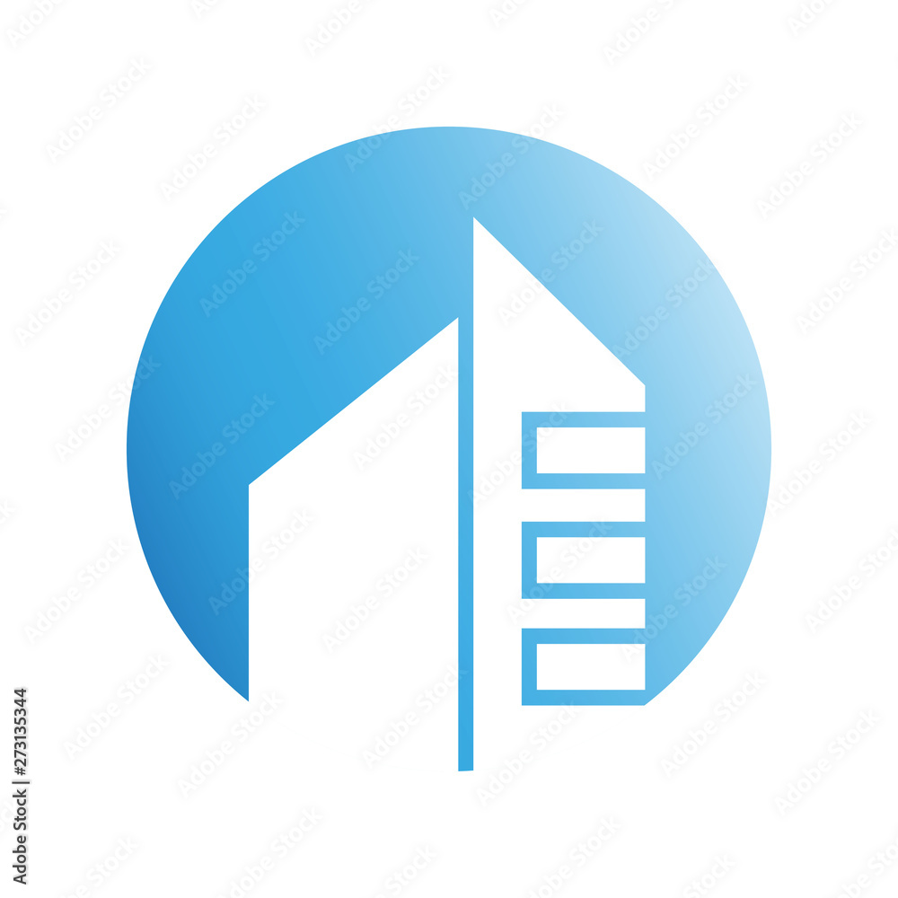 blue city building in circle shape blue city building in circle shape