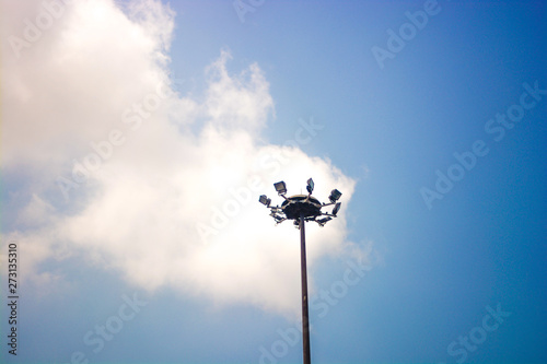 street lamp on background of blue sky