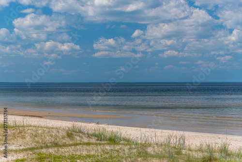 Wild Beach on a Partly Cloudy Day on the Baltic Sea Coast of Latvia