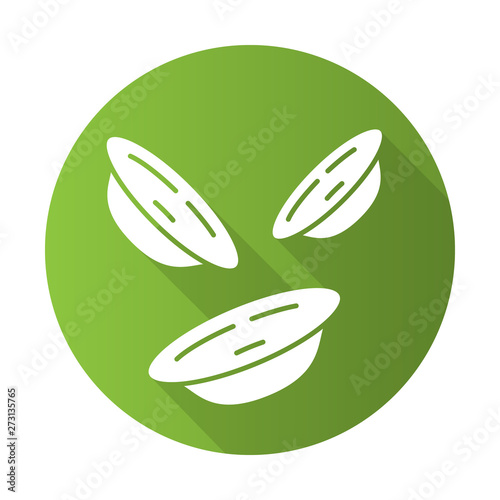 Orecchiette flat design long shadow glyph icon