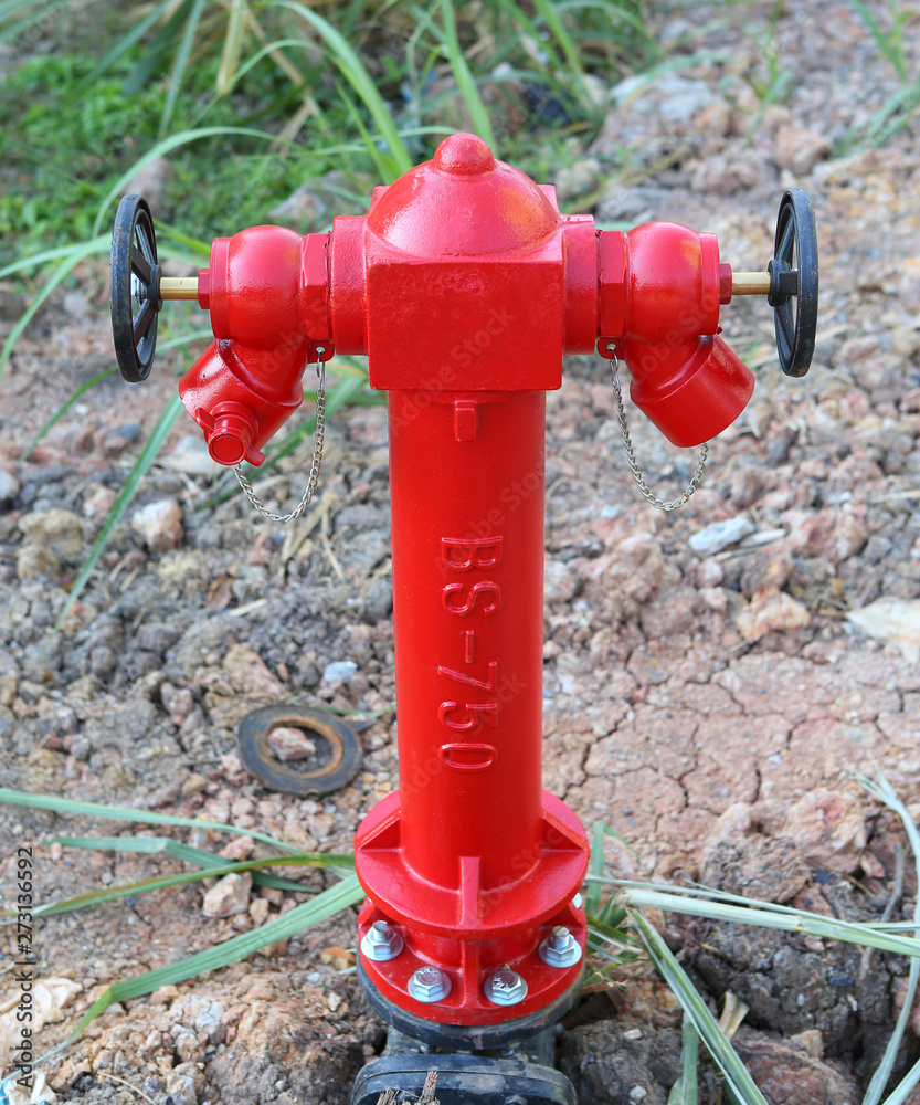 Red Fire Hydrant in Dirt and Weeds Red Fire Hydrant in Dirt and Weeds