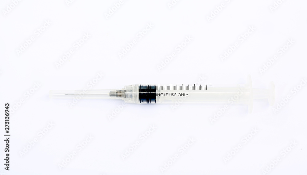 syringe with needle on a white background, Syringe Medical equipment syringe with needle on a white background, Syringe Medical equipment