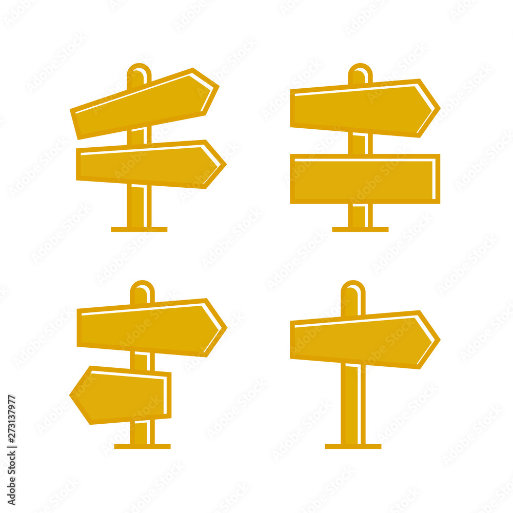 yellow wooden signpost and signage icons yellow wooden signpost and signage icons