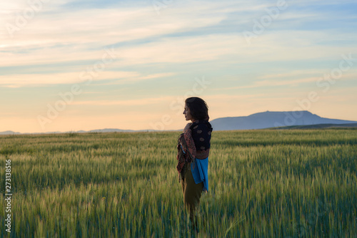  Young woman outdoors doing activities, with casual and modern style. © franciscojavier