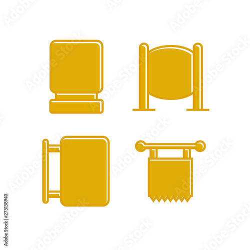 yellow wooden signpost and signage icons