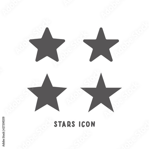 Set of star icon simple flat style vector illustration.