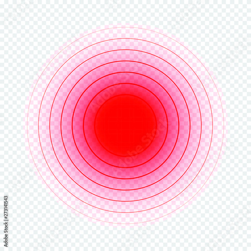 Vector pain dot or circle isolated on transparent background.