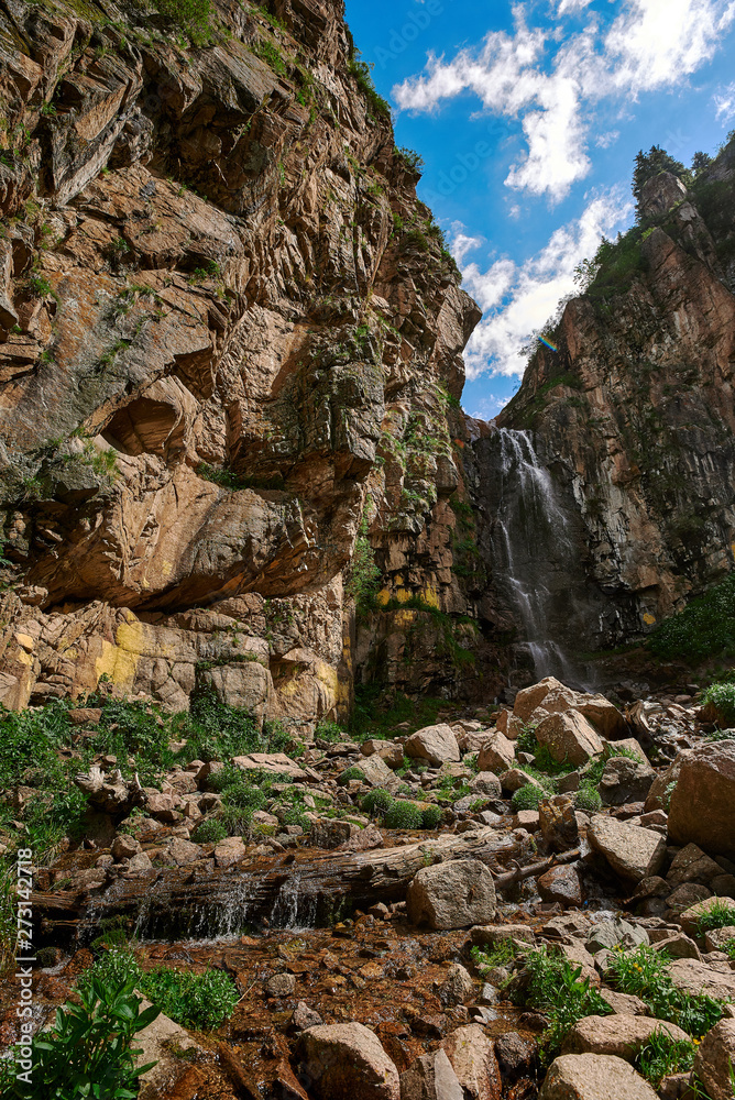 waterfall butakovsky, nature, mountains