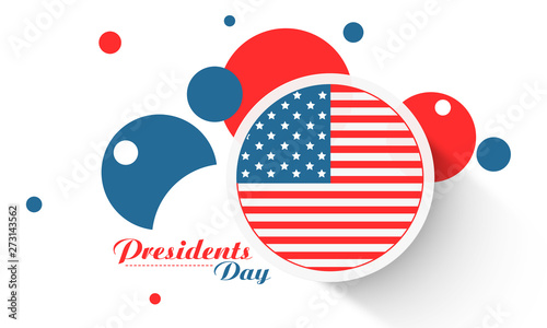 Sticker or label for American Presidents Day celebration.