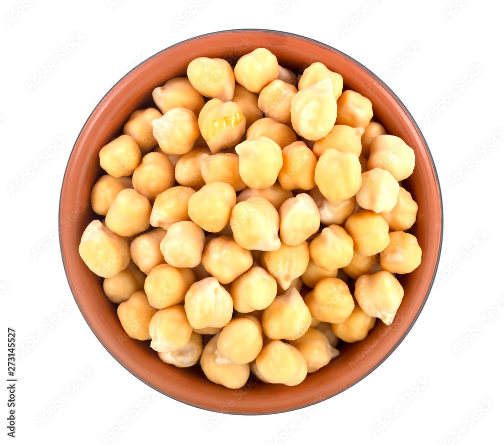 chickpeas in bowl isolated on white background. chickpeas in bowl isolated on white background.
