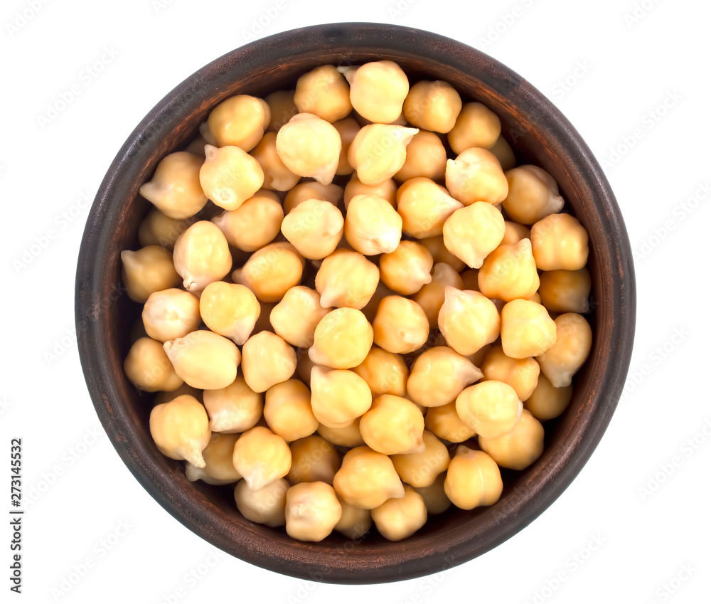 chickpeas in bowl isolated on white background. chickpeas in bowl isolated on white background.