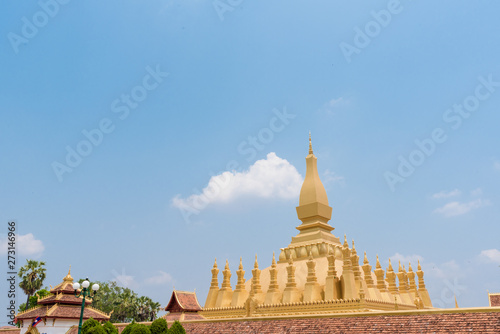 Beautiful Architecture at Pha That Luang Temple in Vientiane  Laos