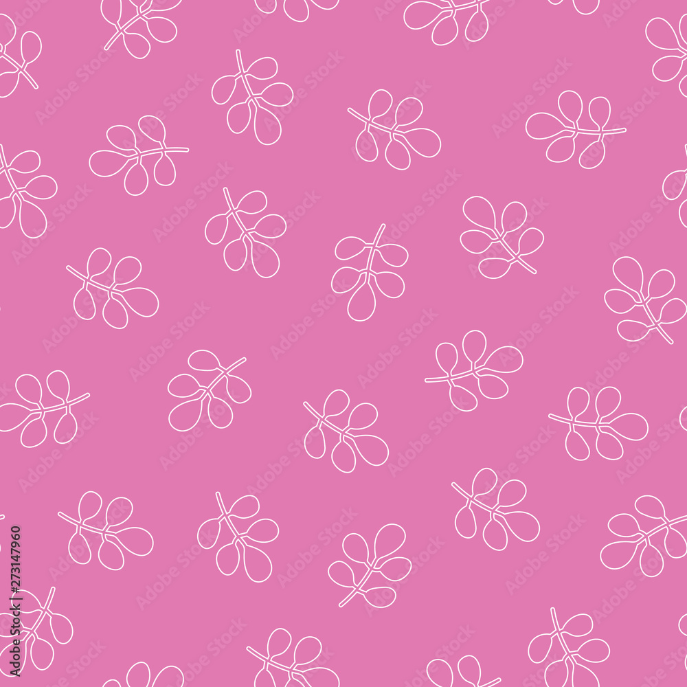 Vector Tropical vector Pink leaves seamless pattern pink background. Exotic wallpaper, cute leaves seamless pattern background