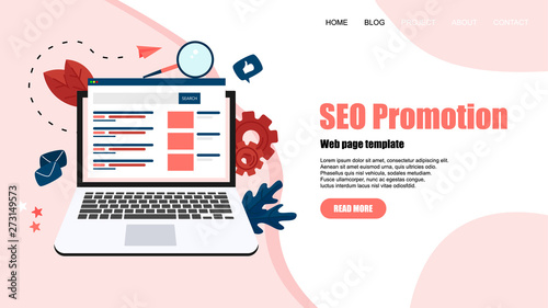 Web template. Search engine result pag vector, Page showing search results of a query, web search concept on smartphone	