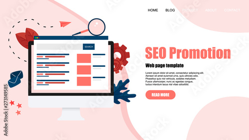 Web template. Search engine result pag vector, Page showing search results of a query, web search concept on smartphone	