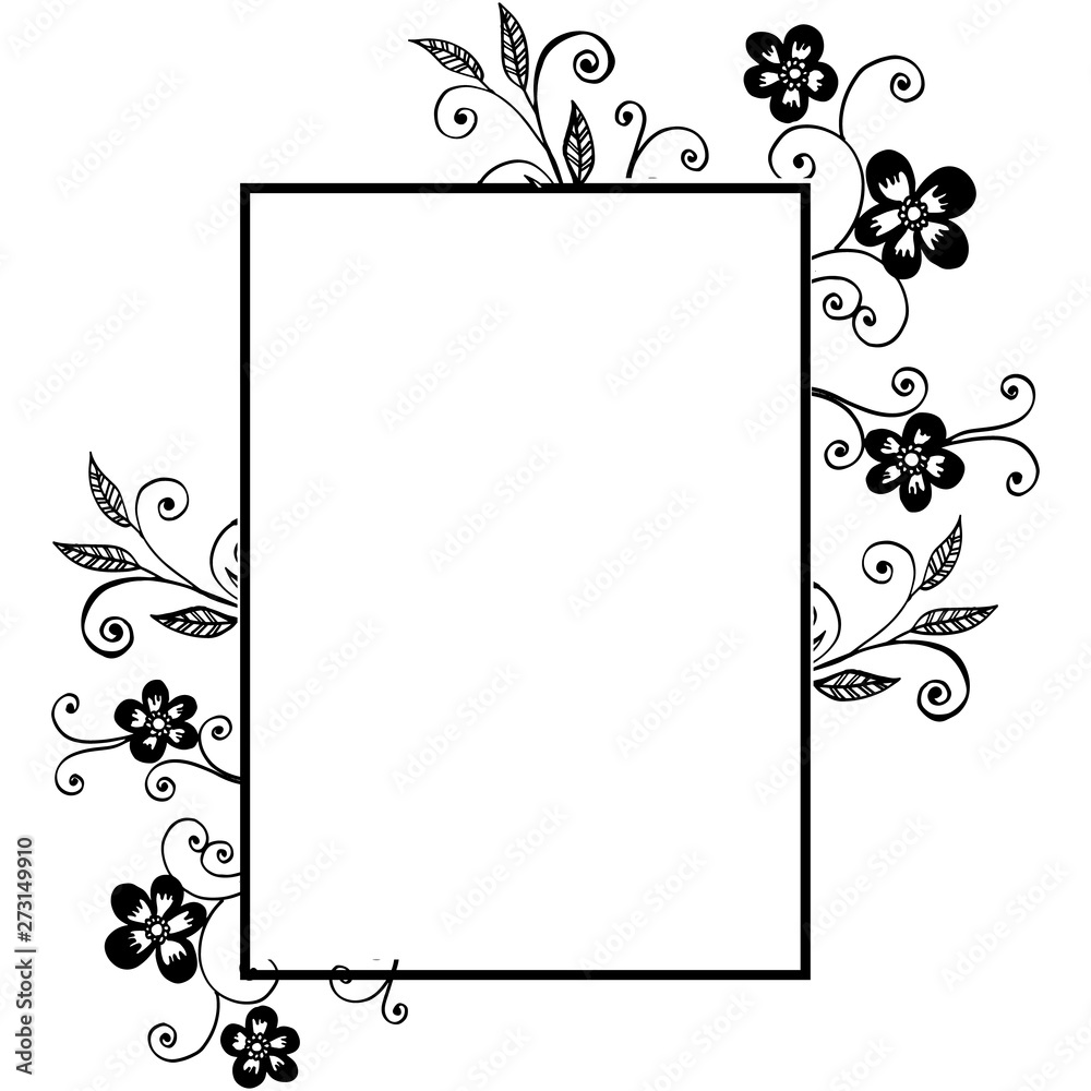 Fototapeta premium Vector illustration invitation card with various flower frame
