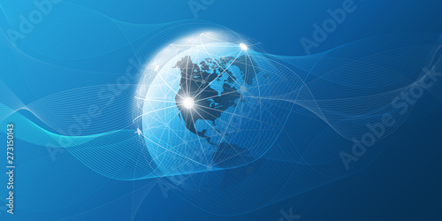     Abstract Blue Minimal Style Cloud Computing, Networks Structure, Telecommunications Concept Design, Network Connections, Transparent Wavy Geometric Mesh - Vector Illustration 