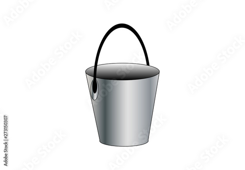 metal bucket isolated on white background