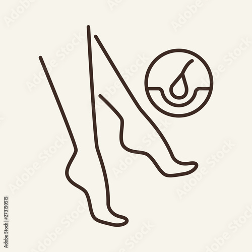 Depilation line icon. Legs, ankles, hair removal. Beauty care concept. Vector illustration can be used for topics like cosmetology, self care, beauty salon