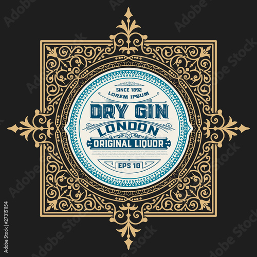Vintage label for liquor design