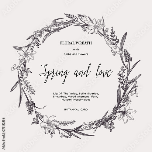 Floral vector wreath.