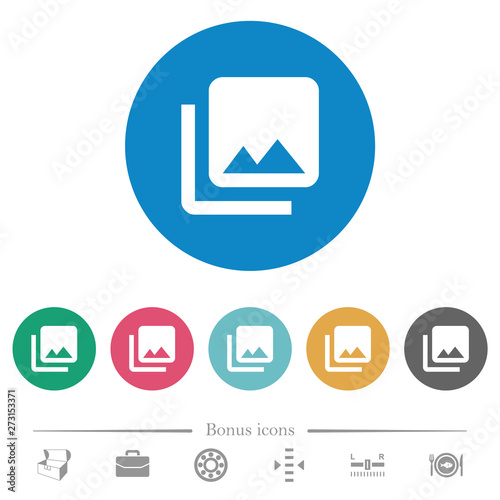 Photo library flat round icons