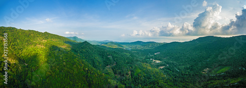 Aerial view of jungle mountains at Ko Samui island, Thailand