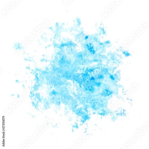 Colorful abstract background. Soft blue watercolor stain. Watercolor painting. Blue watercolor splash