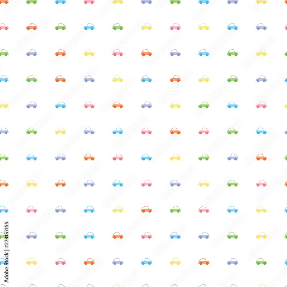 Cute toy cars seamless pattern. Vector seamless pattern. Customized fun background. For prints, cards, baby shower, paper, fabric, wallpaper, blog post Cute toy cars seamless pattern. Vector seamless pattern. Customized fun background. For prints, cards, baby shower, paper, fabric, wallpaper, blog post
