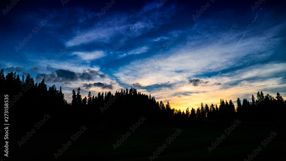 Sunset Clouds And Forest Silhouette. Ilgaz Mountain in Turkey