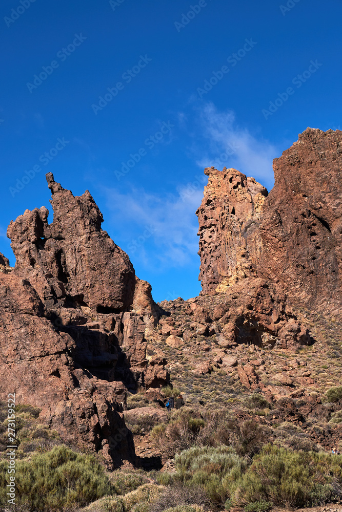 Teide National Park Roques de Garcia in Tenerife at Canary Islands