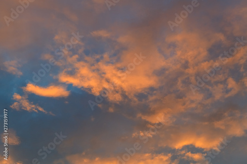 Red and orange clouds and sky in the evening © ashophoto
