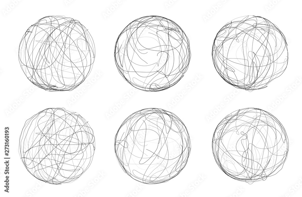abstract vector sphere of lines and curves. set abstract vector sphere of lines and curves. set