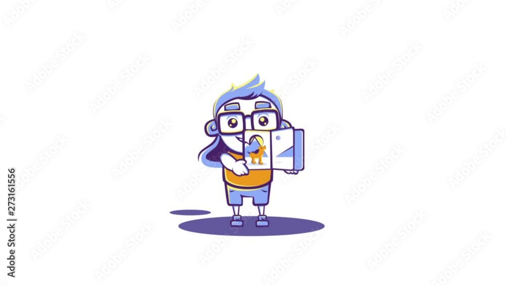 Cartoon boy showing a book. Cartoon boy showing a book.