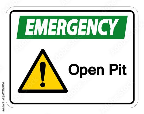 Emergency Open Pit Symbol Sign Isolate On White Background,Vector Illustration