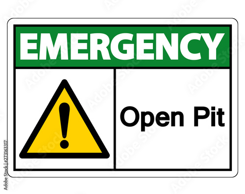 Emergency Open Pit Symbol Sign Isolate On White Background,Vector Illustration