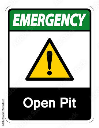 Emergency Open Pit Symbol Sign Isolate On White Background,Vector Illustration