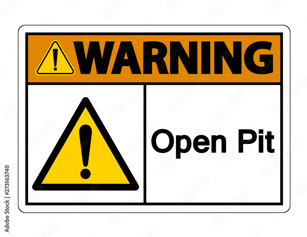 Warning Open Pit Symbol Sign Isolate On White Background,Vector Illustration Warning Open Pit Symbol Sign Isolate On White Background,Vector Illustration